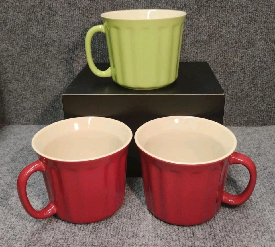 Juego de 3 GOOD COOK Horno Gres Fresco 2 Rojo Acanalado 18 oz - 1 Verde 16 oz  Foto 1 de 4