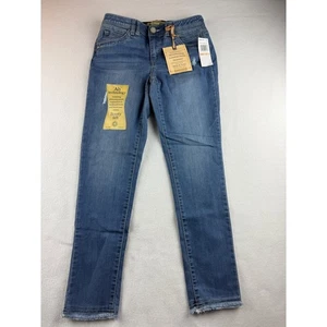 Democracy Ab Technology Booty Lift Skinny Jeans Womens Size 2 Medium Wash Frayed - Picture 1 of 8