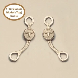 HORSING AROUND Classic Maßstab 1:12 Western Langschaft Longhorn Bit - Silber - Bild 1 von 1
