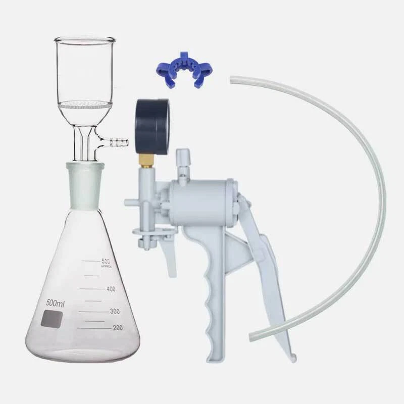 500ml 24/29 Glass Suction Filtration Device 47mm Buchner Funnel  w/ Vacuum Pump - Image 1 of 1