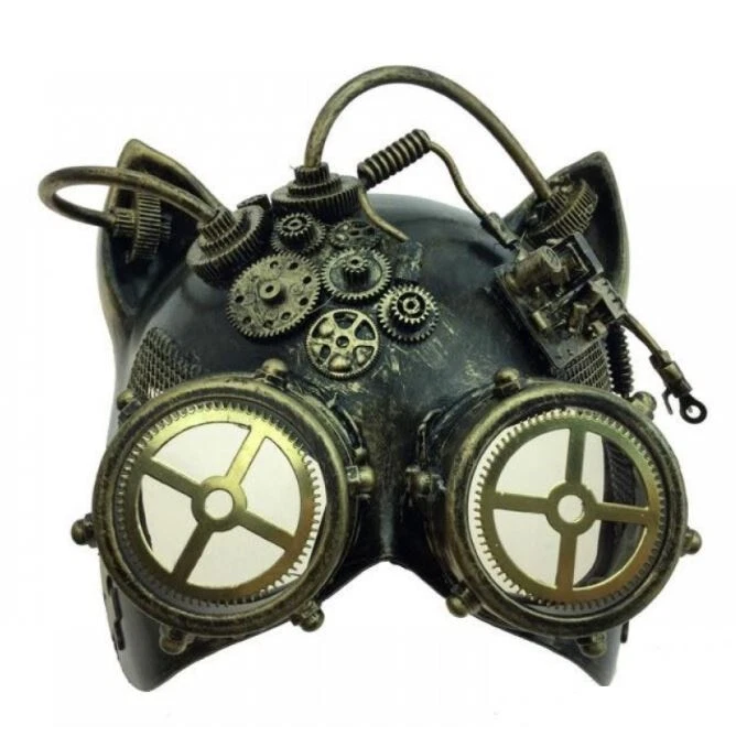 Steampunk Mask for Men Cat Fox Masquerade Ball Animal Halloween Costume Cosplay - Image 1 of 1