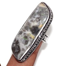 Vintage Ring Jewelry Us Size-7.5 Jw Crazy Lace Agate Gemstone Ethnic Handmade
