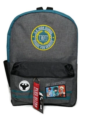 Mochila My Hero Academia livro escolar patches UA classe 1-A laptop capa MHA - Imagem 1 de 4