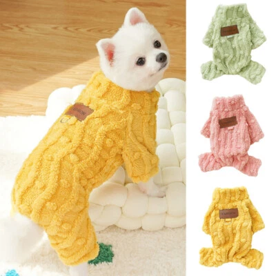Pet Dog Cat Winter Warm Fleece Vest Clothes Puppy Plush Sweater Coat Jumpsuit / - Image 1 of 4