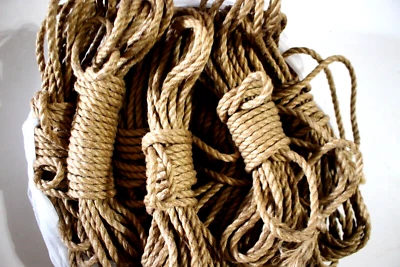 GRAN LOTE DE 10 RACIMOS CUERDA YUTE CUERDA 6MM (APROX) Foto 1 de 4