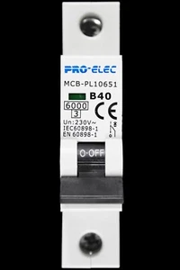 PRO-ELEC 40 AMP CURVE B 6kA MCB CIRCUIT BREAKER PL10651 - Picture 1 of 6