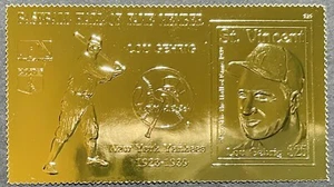 ST VINCENT LOU GEHRIG 23KT GOLD FOIL STAMPS 1989 MNH BASEBALL NEW YORK YANKEES - Picture 1 of 1