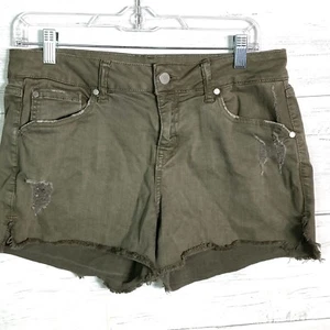 Level 99 Olive Green Jean Shorts Cut Offs Women’s Sz 28 - Picture 1 of 5