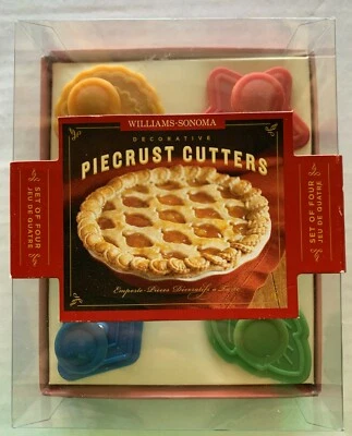 Williams Sonoma Piecrust Cutters 4 Nuevo en Paquete 2008 Diamond Star Acanalado Círculo Hoja Foto 1 de 4