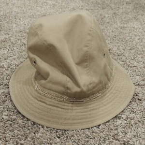 Quaker Marine Supply Co Fedora Hat Cap Beige Canvas Fabric Distressed Look - Picture 1 of 5