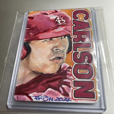 DYLAN CARLSON 1/1 COLOR SKETCH CARD - APRIL 2021(Signed by Artist Brian Bunce) - Image 1 of 4