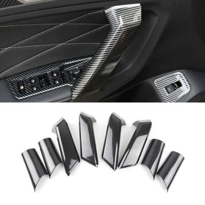 Cubierta interior de manija de puerta ABS de fibra de carbono para Volkswagen Tiguan L 2018-2021 Foto 1 de 4