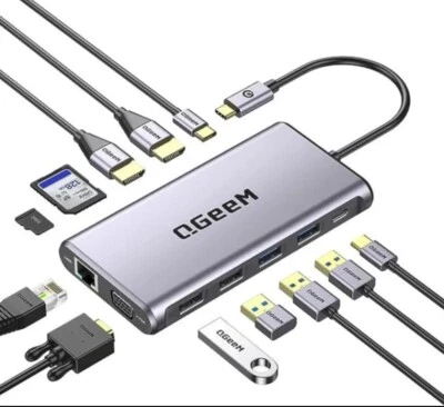 QGeem 12 in 1 Mini USB C Docking Station HC1203  - Image 1 of 4