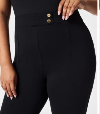 $158 SPANX PONTE PERFECT PANT Button Tapered Ankle-Black-20777Q-Sz Medium Petite - Image 1 of 4