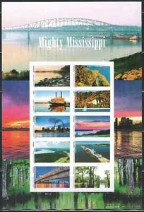 Panel de 10 estampillas Forever Scott # 5698 (MNH) Mighty Mississippi como nuevas de Estados Unidos - Imagen 1 de 1