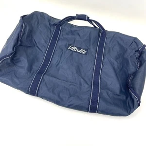 Vintage Ultralite Nylon Zipper Duffel Bag Navy Blue Parachute Luggage Organizer - Picture 1 of 9