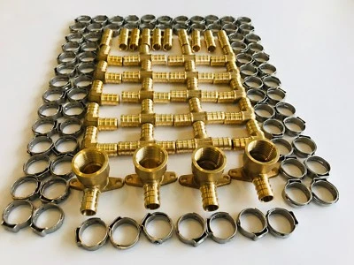 EFIELD 114PCS 1/2" PEX CRIMP FITTINGS, 4 DROP-EAR ELBOW, TEE, COUPLING, ELBOW/10 - Image 1 of 4