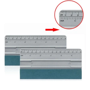 2 Pcs Car Vinyl Wrap Squeegee with Ruler Suede Felt 6" Scratch-Free Edge Scraper - Picture 1 of 8