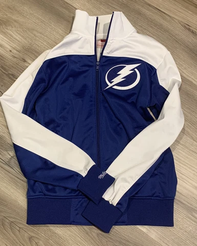 Tampa Bay Lightning Hockey NHL Track Jacket Mitchell Ness Adult Small Tailored S Cover