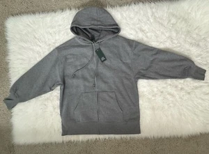 Wild Fable Women's Oversized Zip-Up Hoodie, Heather Gray, Size XL - Picture 1 of 3