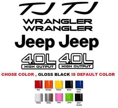 (#393) Jeep Wrangler Sport 4.0 High Output STICKERS DECALS KIT  TJ • 19.99$