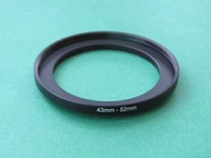 43mm-52mm Stepping Step Up Male-Female Filter Ring Adapter 43mm-52mm - Picture 1 of 2