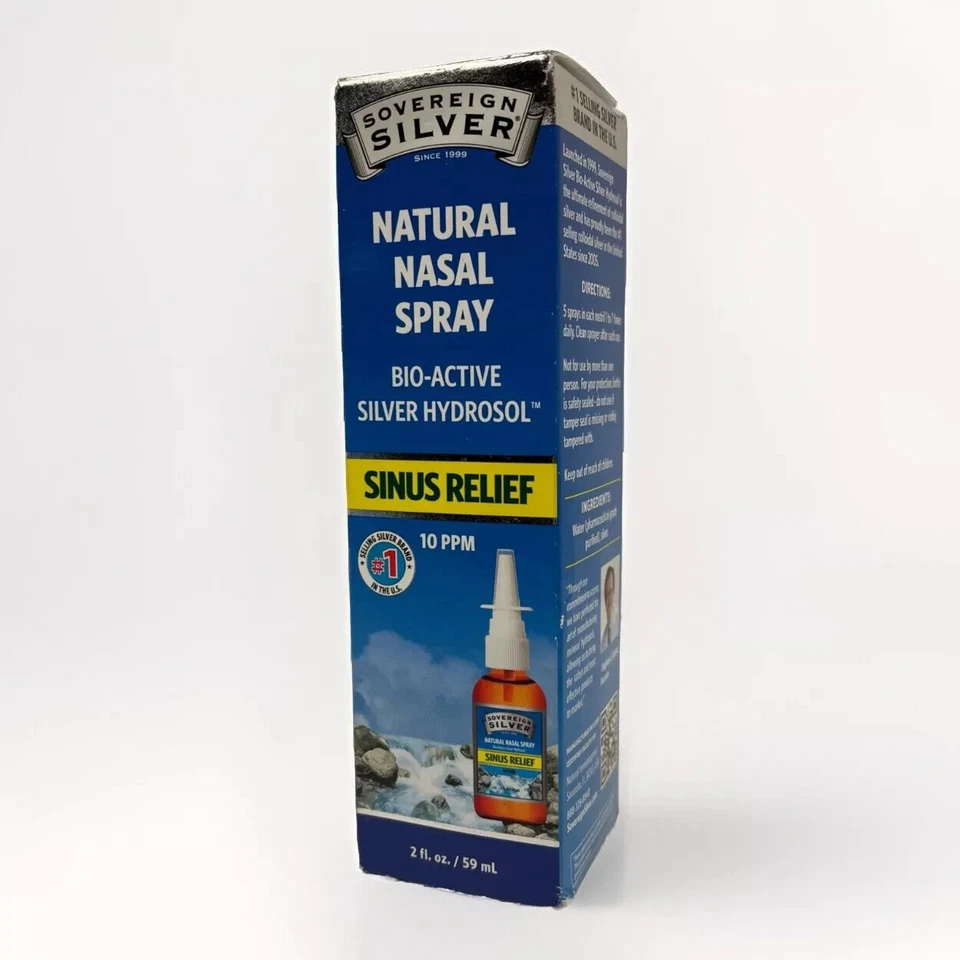 Sovereign Bio Active Silver Hydrosol Nasal Spray Sinus 10 PPM 2 fl oz Exp 10/25 - Image 1 of 1