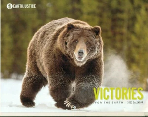 COLLECTIBLE CALENDAR-2022-EARTHJUSTICE-VICTORIES FOR THE EARTH-BEAR-TURTLE-FISH - Picture 1 of 2