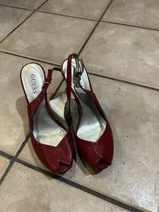 Guess High Heels/ Purple Open Toe Size 7.5 - Picture 1 of 5
