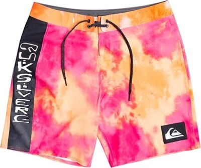 Boardshorts Quiksilver Highline Surfsilk ACID WASH PINK para hombre 18" tablero de ajedrez Foto 1 de 4
