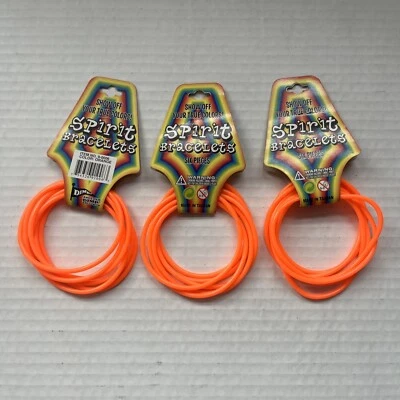 Pulseras de gelatina Pulseras Spirit 6 colores naranja x 3 paquetes EDM Rave Festival de colección Foto 1 de 4