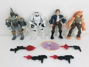 LOT OF 4 STAR WARS HERO MASHERS Han Solo Boba Fett Jar Jar Binks Storm Trooper - Picture 1 of 11