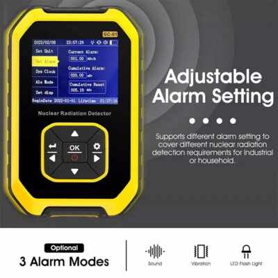 GM Geiger Contador Tubo Detector de Radiación Nuclear β/γ/Dosímetro de Rayos X Monitor