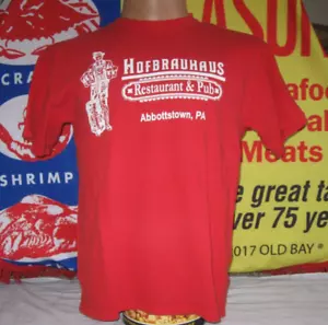 Camiseta de colección HOFBRAUHAUS RESTAURANTE & PUB PARA HOMBRE GRANDE ALEMANA ABBOTTSTOWN PA DESAPARECIDA - Imagen 1 de 4