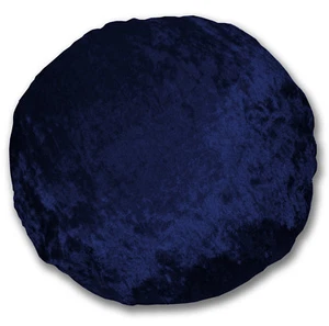 mv35n Royal Blue Shimmer Diamond Crush Velvet Style Round Shape Cushion Cover - Picture 1 of 5