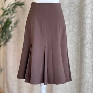 Vintage 2000s INC International Concepts Brown Midi Skirt Workwear Minimalist 2 - Picture 1 of 8