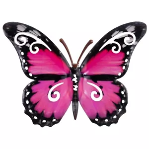 CIM Metall Wand Deko Schmetterling Pink Wandbild Geschenk Idee Innen & Außendeko - Bild 1 von 1