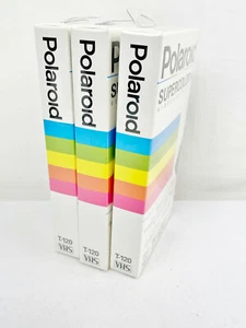 3 CASSETTE DE VIDEO POLAROID SUPERCOLOR VHS T-120 - NUEVO SELLADO - Imagen 1 de 4