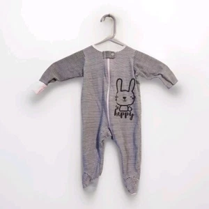 Gerber Baby Girls Bunny Sleep Size 0-3 Months Pink/Black/Grey EUC - Picture 1 of 6