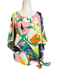 Top túnica Anthropologie She + Sky talla pequeña artística NUEVO - Imagen 1 de 10