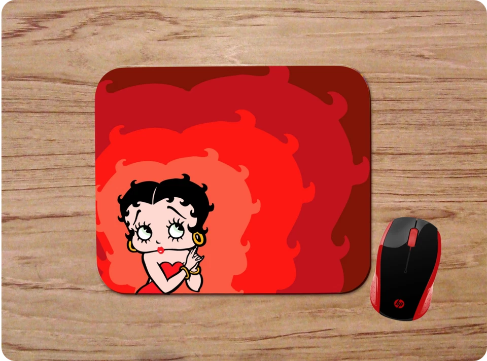 BETTY BOOP RED CUSTOM MOUSE PAD DESK MAT PC VIRTUAL HOME SCHOOL OFFICE GIFT - Image 1 of 1