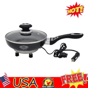 12V Portable Electric Cooking Frying Pan w/ Non-Stick Surfaces Skillets Cooking - Picture 1 of 7