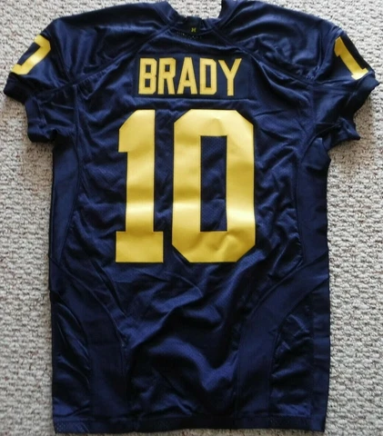 MICHIGAN WOLVERINES TOM BRADY JERSEY AUTHENTIC BRADY MICHIGAN GAME CUT JERSEY 48 Cover