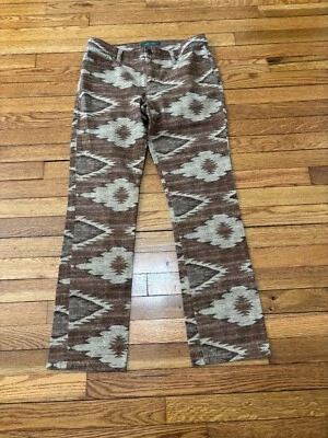 Lauren Ralph Lauren Womens Jeans Brown Aztec Printed Modern Straight Leg Sz 8 - Image 1 of 4