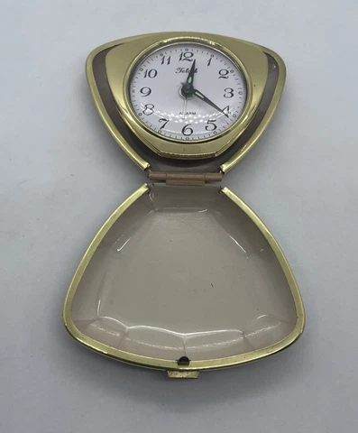 Vintage - Telock  - Traveling - Pocket Purse Watch - Made In Japan  - Clamshell Cover