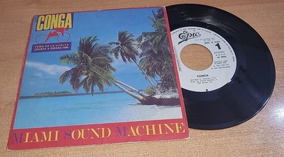 GLORIA ESTEFAN MIAMI SOUND MACHINE Conga 7" SPAIN PROMO SINGLE VERY RARE 1985 - Image 1 of 3