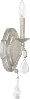 1616AS-CR Blakely K9 Crystal Wall Sconce, 1-Light 60 Watt, 13" H X 5" W, Antique Foto 1 de 3
