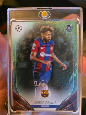 2024 Topps Soccer Lamine Yamal Rookie SSP Aqua Shimmer #16 - Imagem 1 de 2