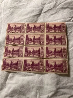 US-(-1934-)Scott # 742-National Parks-3c. Block of 12-MNH #11 - Image 1 of 2