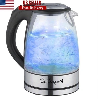 Hervidor Eléctrico 1.7L Vidrio Acero Inoxidable Inalámbrico Apagado Automático LED Sin Goteo Foto 1 de 4